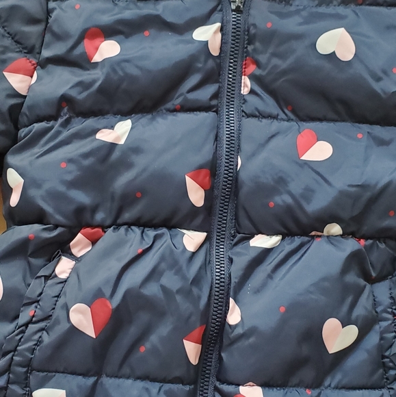 Girl's Jacket size 4T- blue with little hearts - Picture 5 of 5
